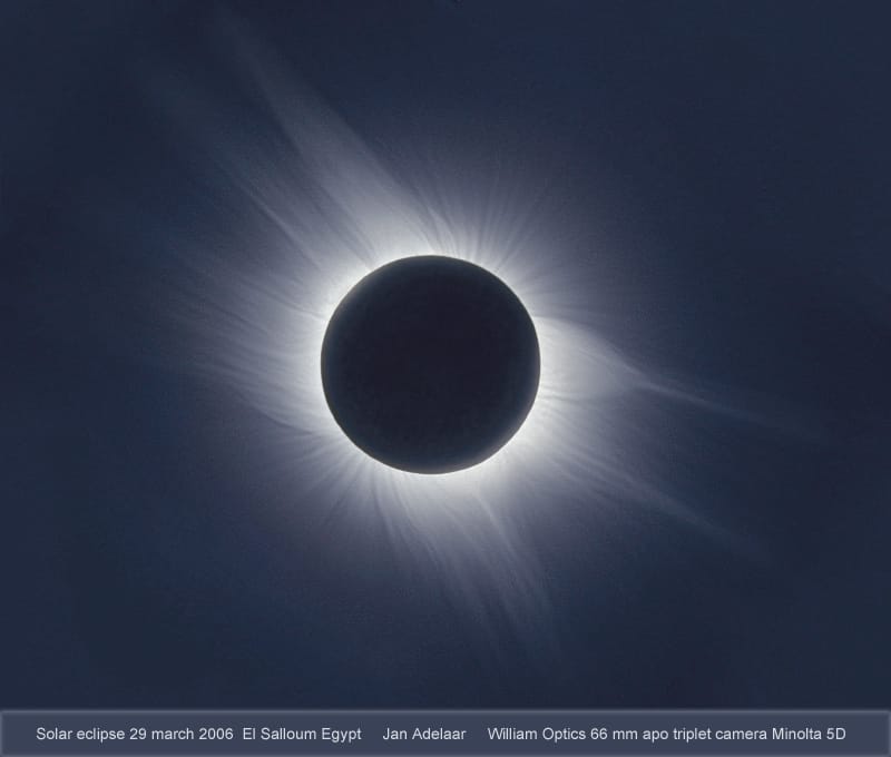 zonsverduistering egypte met streamers