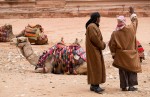 camel guides at the entrance treasury