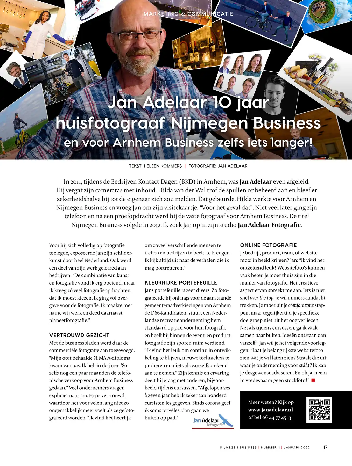 bedrijfsfotografie jubileum artikel in Arnhem Business 2 NijmegenBusiness 01 2022 03 Jan Adelaar